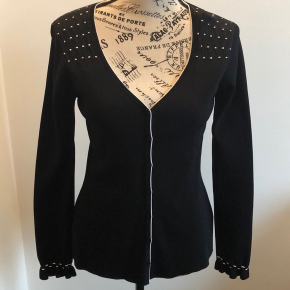 Max Studio black & white cardigan XS - Picture 2 of 8